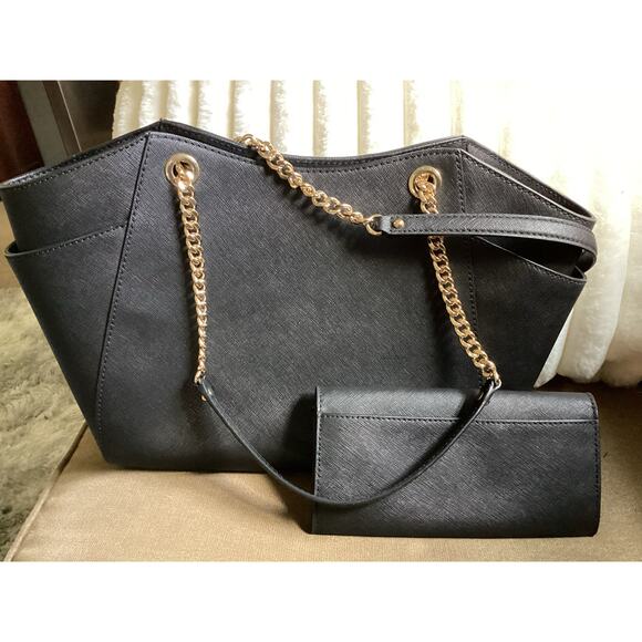 Michael Kors Large Jet Set Chain Tote and Matching Wallet Set Saffiano Leather - Picture 3 of 11